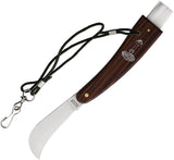 Aitor Mushroom Pocket Knife Five Point Five Inch Closed With Three Inch Satin Blade Wood Handle Lanyard Clip Edc by Aitor