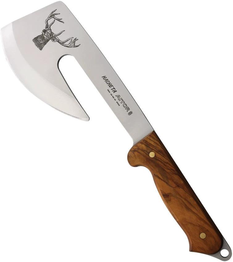 Aitor Axe Olive Wood Handle 13 Inch Full Tang Outdoor Campers Survival Tool With Etched Blade Premium by Aitor