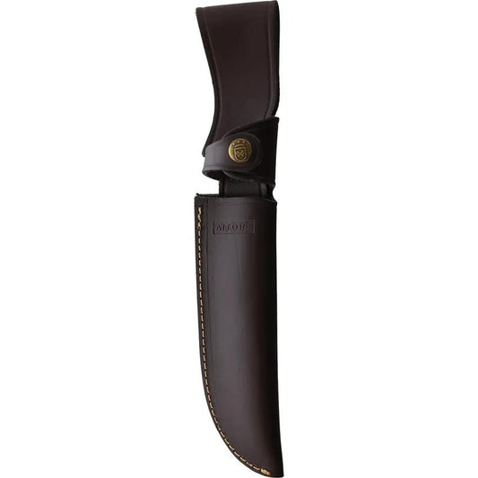 Aitor Bowie Jr Wood 16082 Premium Bowie Knife With Satin MoVa Stainless Blade And Leather Sheath For Outdoorsmen by Aitor