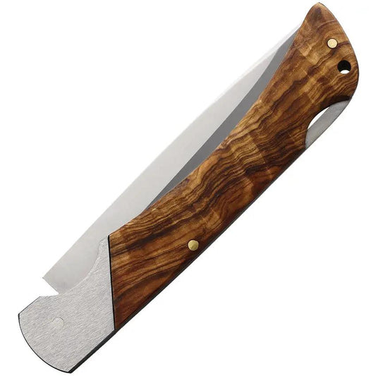 Aitor Command Lockback Knife Olive Wood Handle Satin Blade 4.25in For Premium EDC Enthusiasts by Aitor