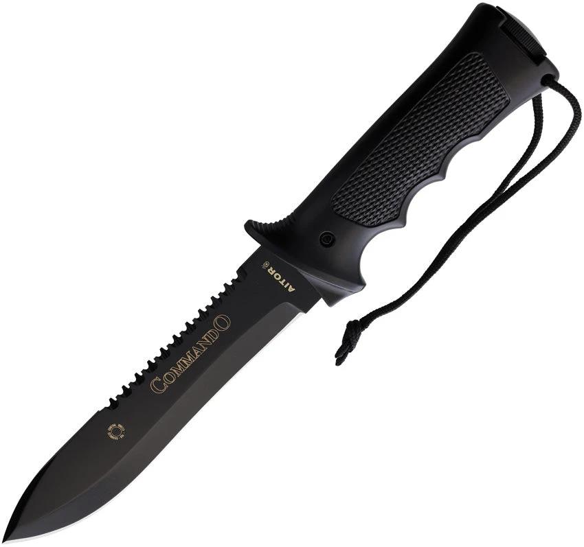 Aitor Commando Gold 16121 Survival Knife With Hollow Handle Kit Sawback 7 Inch Blade For Outdoors by Aitor