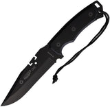 Aitor One Fixed Blade Knife With Full Tang 5.75 Inch Black Clip Point Blade For Outdoor Enthusiasts Cordura Sheath by Aitor
