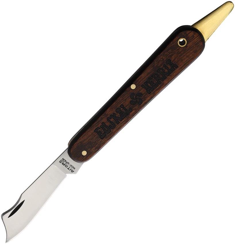 Aitor Injertar Pocket Knife Satin Blade 2 Inch Wood Handle Lanyard Hole EDC For Outdoor Enthusiasts by Aitor