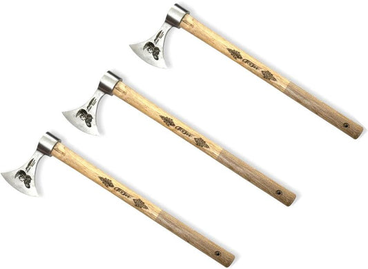AceJet Skykeeper Valkyrie Tomahawk 7679 Premium Three Pack Satin Carbon Steel Head Hickory Handle Outdoor Enthusiasts by ACEJET