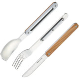 Akinod Magnetic Cutlery Set With Olive Wood Handle 3 Piece Stainless Steel Cutlery Boxed Gift For Home Chefs by Akinod