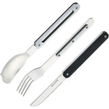 Akinod Magnetic Cutlery Set 3 Piece Spoon Fork Knife Micro Serrated With Ebony Wood Handle Premium Boxed For Travel by Akinod
