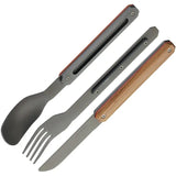 Akinod Magnetic Camping Cutlery Set 7in Olive Wood Handle With Micro Serrated Knife And Magnetic Assembly For Outdoors by Akinod