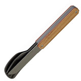 Akinod Magnetic Camping Cutlery Set 7in Olive Wood Handle With Micro Serrated Knife And Magnetic Assembly For Outdoors by Akinod