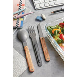 Akinod Magnetic Camping Cutlery Set 7in Olive Wood Handle With Micro Serrated Knife And Magnetic Assembly For Outdoors by Akinod