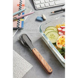 Akinod Magnetic Camping Cutlery Set 7in Olive Wood Handle With Micro Serrated Knife And Magnetic Assembly For Outdoors by Akinod