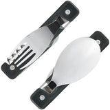 Akinod Magnetic Folding Cutlery Set With Ebony Wood Handle Portable Travel Camping Gear 7 Inch Boxed by Akinod