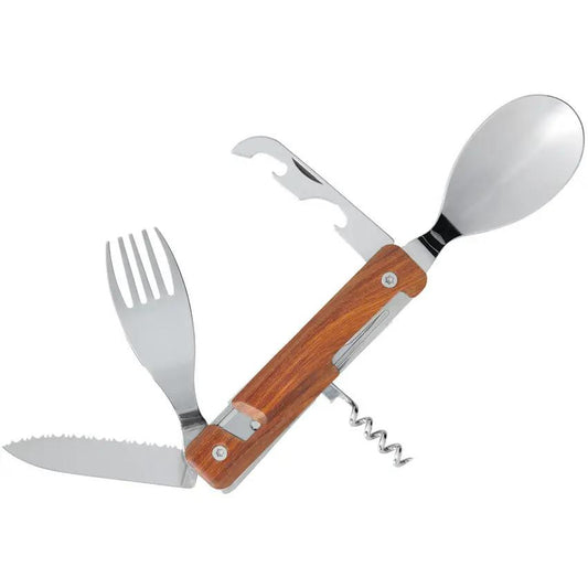 Akinod Folding Cutlery Set Magnetic 7 Inch Coralwood Handle For Camping And Travel Gear by Akinod