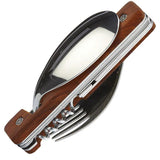 Akinod Folding Cutlery Set Magnetic 7 Inch Coralwood Handle For Camping And Travel Gear by Akinod
