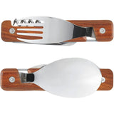 Akinod Folding Cutlery Set Magnetic 7 Inch Coralwood Handle For Camping And Travel Gear by Akinod