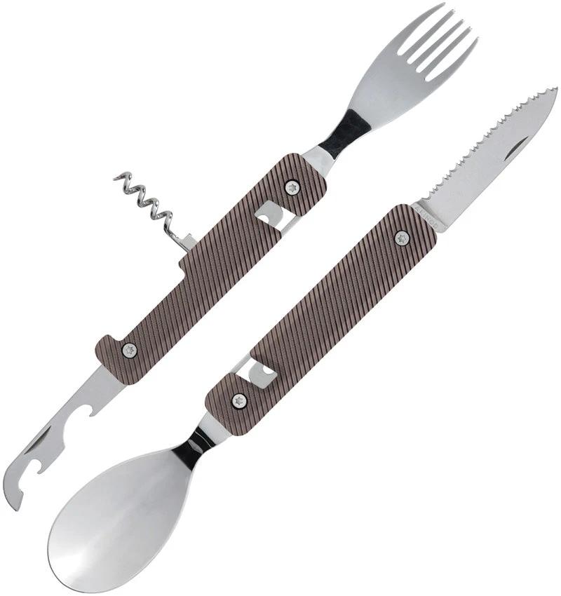 Akinod Folding Cutlery Set Magnetic 7 Inch With Corkscrew Bottle Opener Durable Aluminum Handle For Outdoor Enthusiasts by Akinod