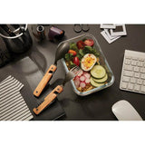 Akinod Folding Cutlery Set With Olive Wood Handle Gray Titanium Finish Magnetic Assembly For Outdoor Enthusiasts by Akinod