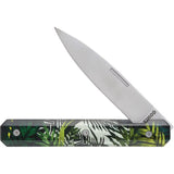 Akinod Paring Linerlock Knife Transparent Jungle Handle 3in 3Cr13 Stainless Blade 4in Closed EDC by Akinod