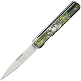 Akinod Paring Linerlock Knife Transparent Jungle Handle 3in 3Cr13 Stainless Blade 4in Closed EDC by Akinod