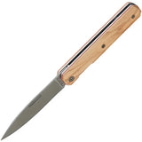 Akinod Folding Knife 18H07 Paring Linerlock Olive Wood EDC Ready 3In Titanium Coated 3Cr13 Blade by Akinod