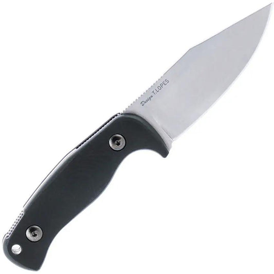 Akeron Eklipse Fixed Blade Knife By Tony Lopes Black G10 Handle Stonewash N690 Blade 6.5 Inch Overall For Knife Fans by Akeron