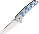 Alliance Designs Scout Framelock Knife Blue Titanium Handle For EDC Enthusiasts Satin RWL34 Blade Extended Tang by Alliance Designs