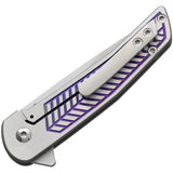 Alliance Designs Scout Framelock Purple Titanium Knife For EDC Enthusiasts Satin RWL34 Blade by Alliance Designs