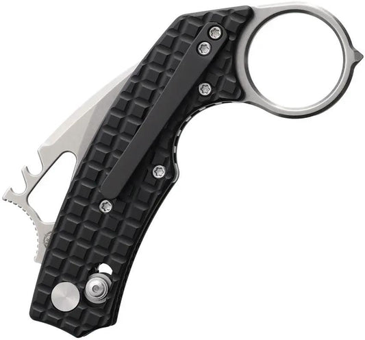 Ameight Karambit Knife MK2 Crossbar Lock EDC Tactical For EDC Enthusiasts With 14C28N Sandvik Blade Rugged Black Aluminum Glass Breaker by Ameight Knives