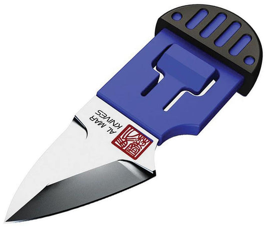 Al Mar Stinger Keyring Knife Blue D2 Satin Blade TPR Overmold Handle With Polymer Sheath Ideal For EDC by Al Mar