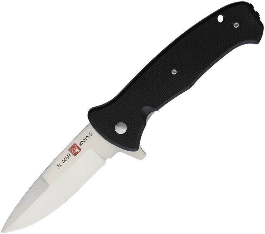 Al Mar SERE 2020 Linerlock Assisted Opening Knife D2 Satin Blade Black G10 EDC Ready by Al Mar