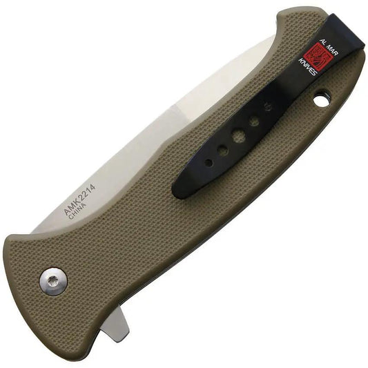 Al Mar SERE 2020 Linerlock Assisted Opening Tactical Folding Knife For EDC Enthusiasts Satin 8Cr13MoV Blade FRN Handle by Al Mar