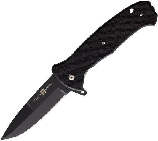Al Mar SERE Linerlock AMK2217 Tactical Knife With TiNi S35VN Blade Black G10 Extended Tang For EDC Enthusiasts by Al Mar