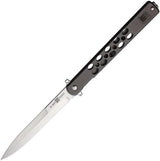 Al Mar Quicksteel Framelock AMK4051 Knife For EDC Enthusiasts Satin 4 Inch Blade Gray Handle Extended Tang by Al Mar