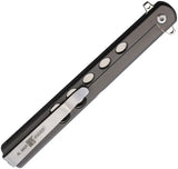 Al Mar Quicksteel Framelock AMK4051 Knife For EDC Enthusiasts Satin 4 Inch Blade Gray Handle Extended Tang by Al Mar