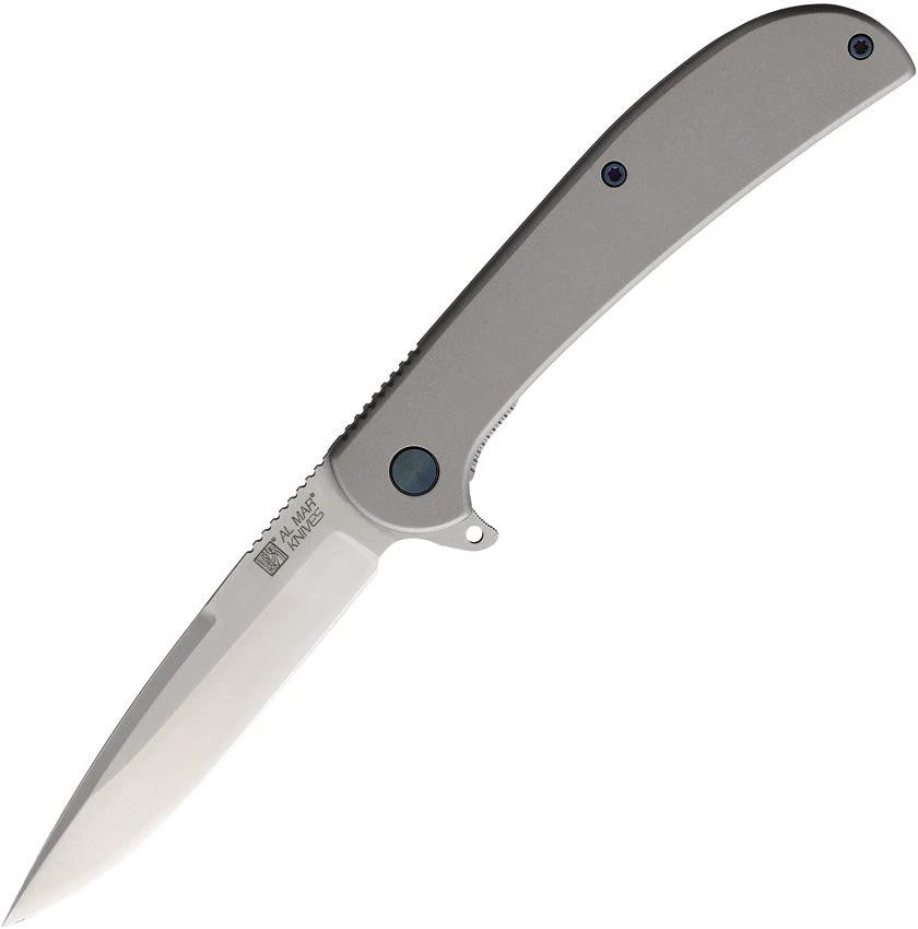 Al Mar Ultra Thin Framelock EDC Knife With D2 Tool Steel Blade And Pocket Clip Satin Handle by Al Mar