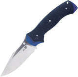 Al Mar B-21 Linerlock Knife With D2 Satin Clip Point Blade 5.13 Inch Closed Black Blue G10 Handle EDC Tactical by Al Mar