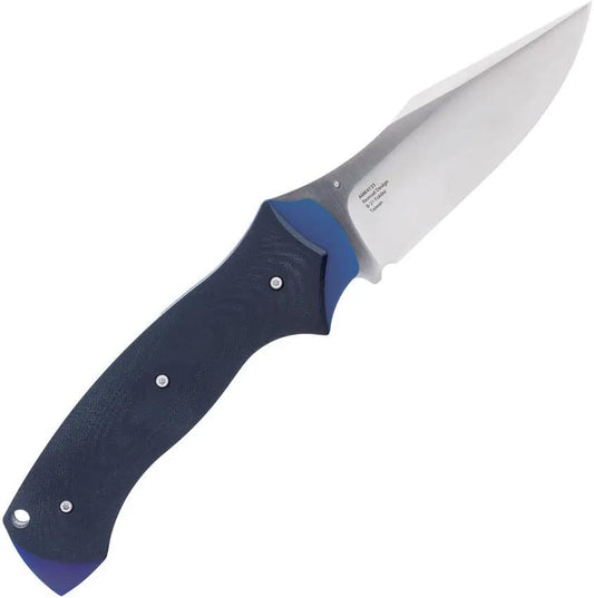 Al Mar B-21 Linerlock Knife With D2 Satin Clip Point Blade 5.13 Inch Closed Black Blue G10 Handle EDC Tactical by Al Mar