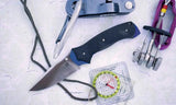 Al Mar B-21 Linerlock Knife With D2 Satin Clip Point Blade 5.13 Inch Closed Black Blue G10 Handle EDC Tactical by Al Mar