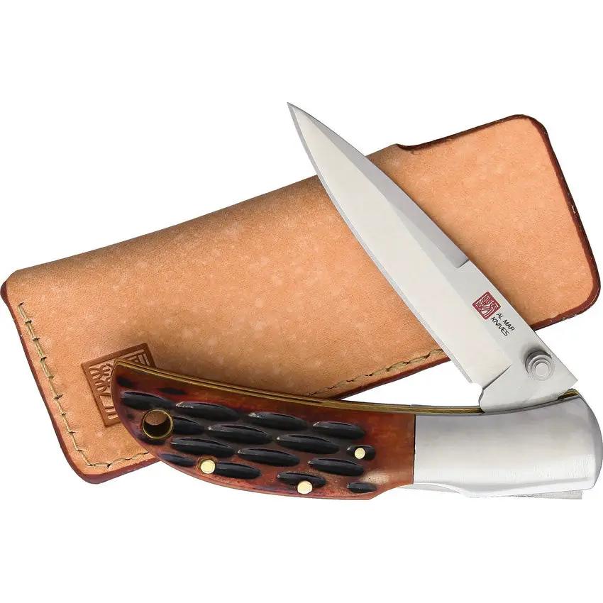 Al Mar Hawk Lockback Knife With Honey Jigged Bone Handle AUS 8 Blade 3.25 Inch EDC by Al Mar