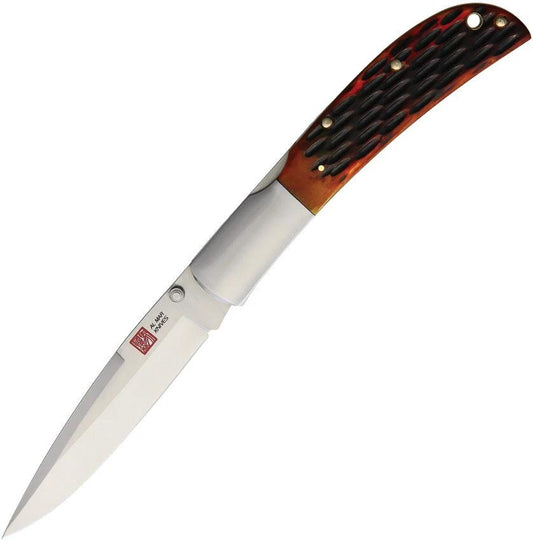 Al Mar Eagle Lockback Knife 4in Satin AUS8 Blade Honey Jigged Bone Handle For Collectors by Al Mar