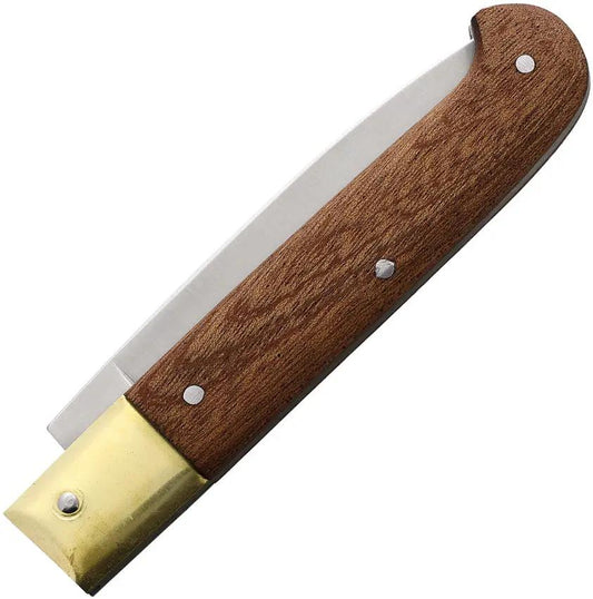 Antonini Medium Folder 3in Satin Blade Brown Wood Handle Brass Bolsters Ideal Gift For Collectors by Antonini