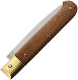 Antonini XL Folder Wood Knife 5.25in Closed 4In Satin Blade Brown Wood Handle Brass Bolsters Boxed For Collectors by Antonini