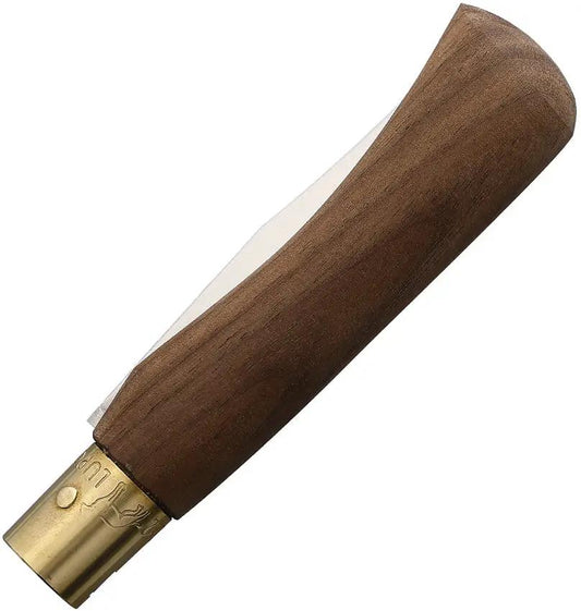 Old Bear Medium Folder Gift Set - Satin Nitrogen Steel Blade With Brass Ferrule And Leather Sheath by Old Bear