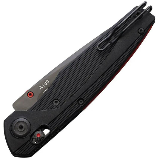Acta Non Verba A100 Alock Elmax Knife With DLC Blade GRN Handle Premium One Hand Button Lock EDC Enthusiasts by Acta Non Verba Knives