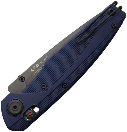Acta Non Verba A100 A Lock Knife For EDC Enthusiasts Featuring Gray DLC Elmax Blade And Blue GRN Handle by Acta Non Verba Knives