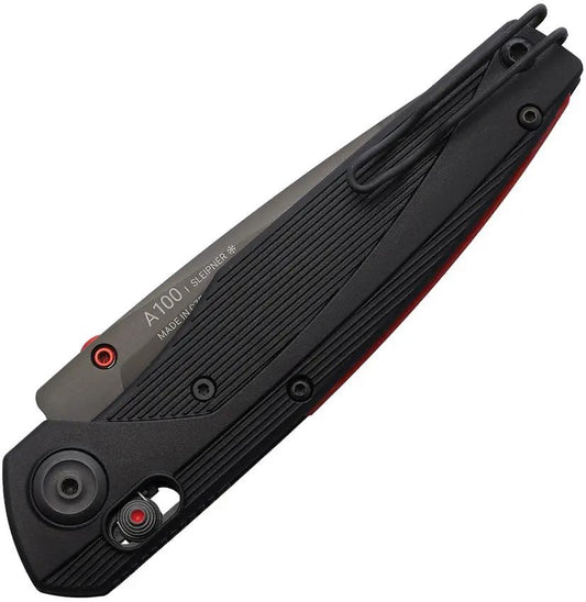 Acta Non Verba A100 A Lock Knife Black Red DLC Sleipner 3.63in Blade For EDC Enthusiasts by Acta Non Verba Knives