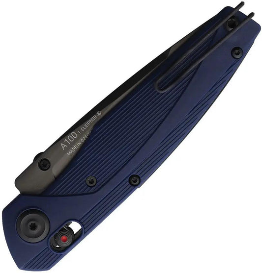 Acta Non Verba A100 A Lock BB Blue EDC Knife With Gray DLC Sleipner Blade And Thumb Stud by Acta Non Verba Knives
