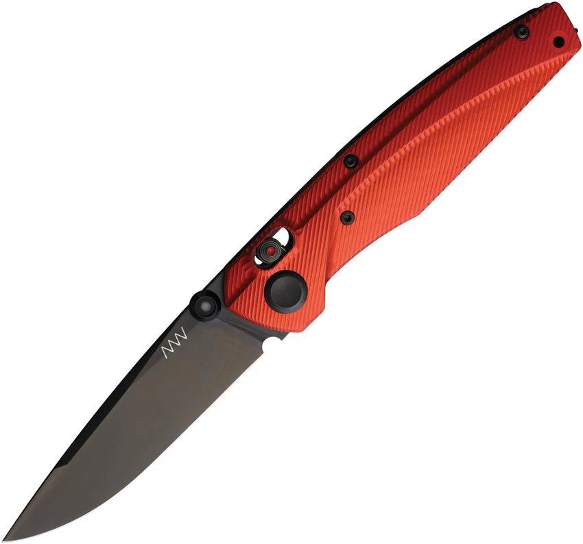 Acta Non Verba A100 A Lock Knife Black DLC Elmax Blade Red Aluminum Handle EDC Enthusiasts by Acta Non Verba Knives