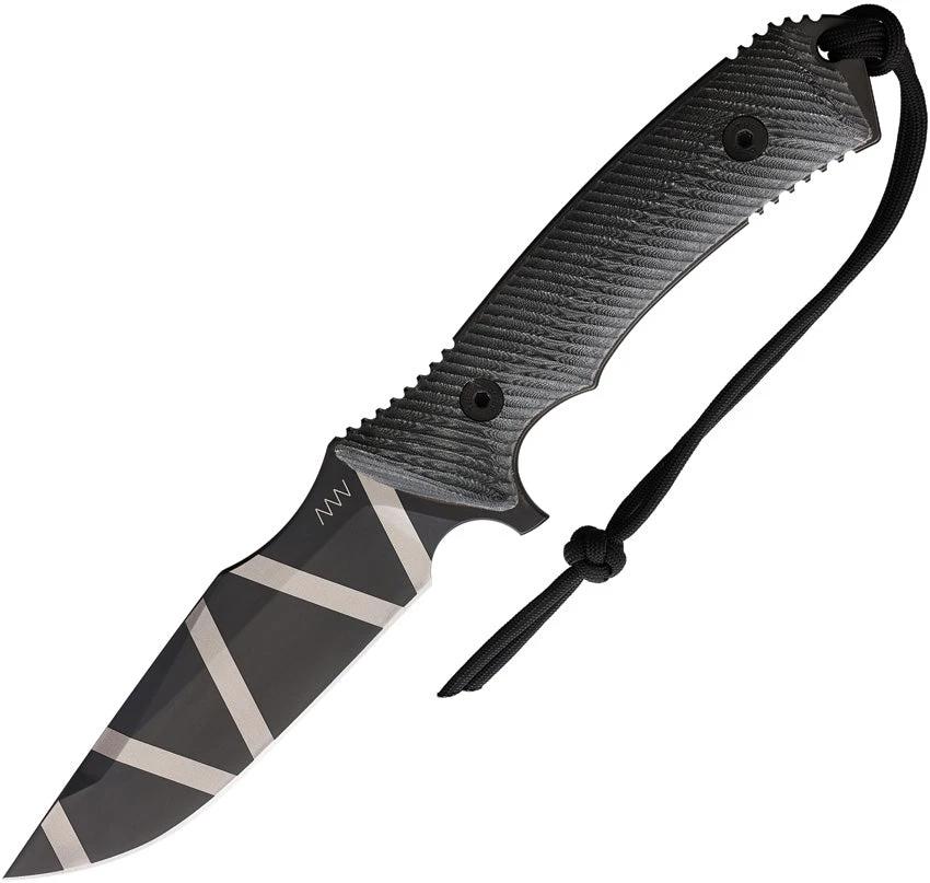 Acta Non Verba Spelter Tactical Knife M311 Elmax Blade 10.75in Overall Black Micarta Handle Kydex Sheath For EDC Fans by Acta Non Verba Knives