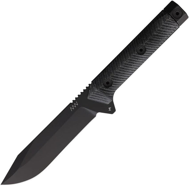 Acta Non Verba Kontos Fixed Blade Knife M73 Sleipner Steel Cerakote Black Micarta Handle Full Tang Kydex Sheath Tactical by Acta Non Verba Knives