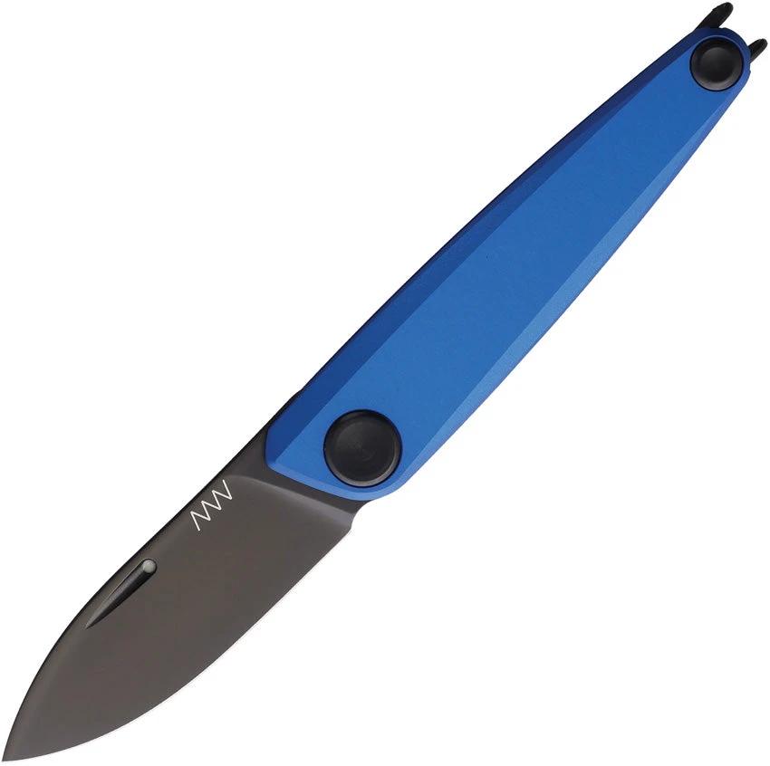 Acta Non Verba Z050 Slip Joint Knife With Sleipner Steel DLC Blade Blue Dural Handle For EDC Enthusiasts by Acta Non Verba Knives